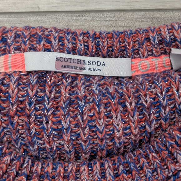 Scotch & Soda Cozy Knit Sweater - Red and Blue Size XLarge - Picture 2 of 4